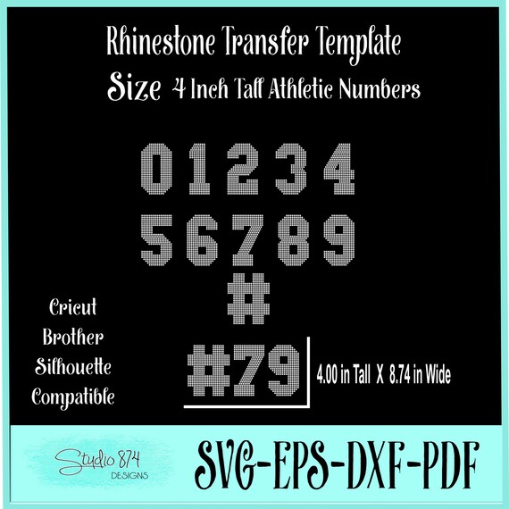 Rhinestone Athletic Jersey Numbers - Instant Download Font SVG