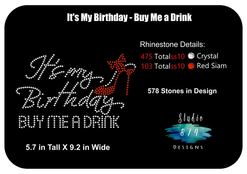 Download Birthday Rhinestone Digital Download SVG Sticky Flock | Etsy