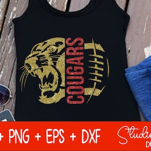 Cougars Mascot Vector SVG HTV Transfer Template - Football School Instant Download