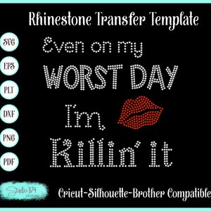 Diva Rhinestone SVG Template EPS Instant Download Lips