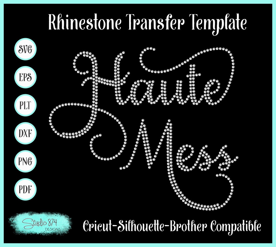 Diva Rhinestone SVG Template - EPS Instant Download - Haute Mess - Hot ...