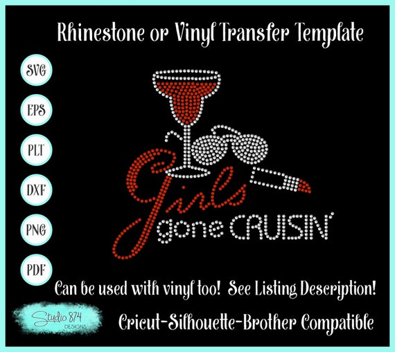 Cruise Rhinestone SVG Template - Girls Trip EPS Instant Download