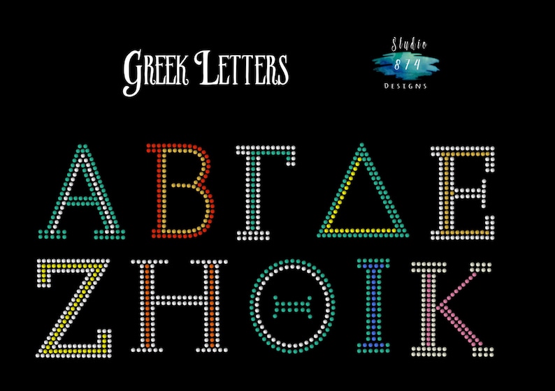 Rhinestone Greek Alphabet Template – Sorority/fraternity (3 Inch ...