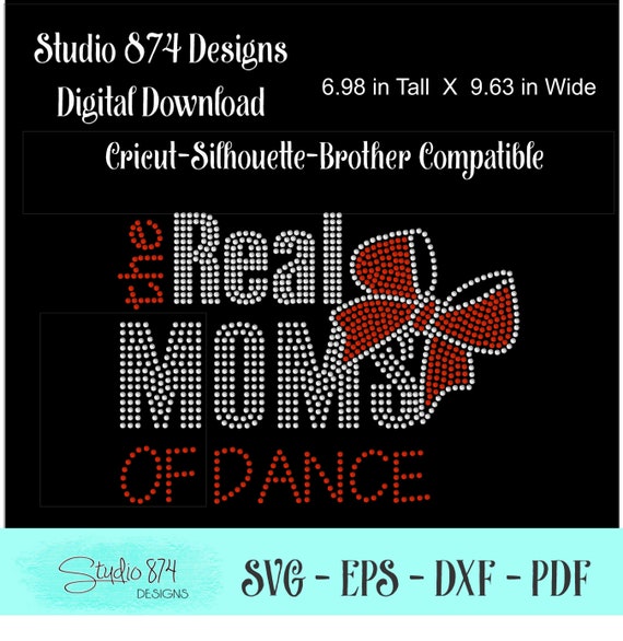 Dance Rhinestone Transfer Template Bow SVG Instant Download - The Real Moms of Dance