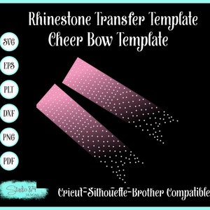 Cheer Bow Rhinestone Transfer Template - Scatter Bow - Digital Download - SVG Cut File - Stencil Pattern - Sticky Flock