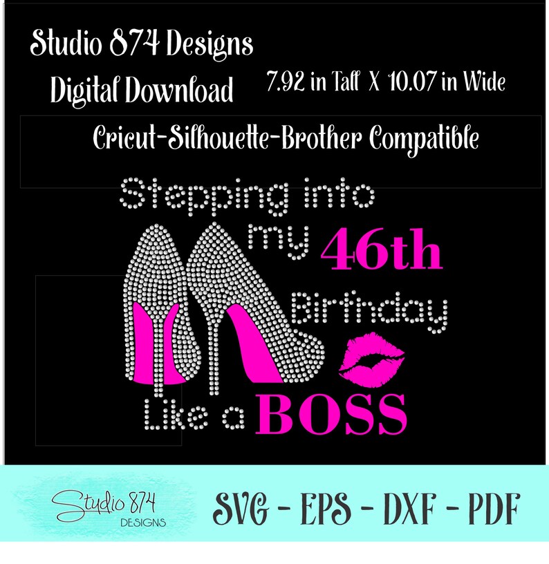 Download Stepping into my Birthday with Lips Rhinestone Vinyl | Etsy