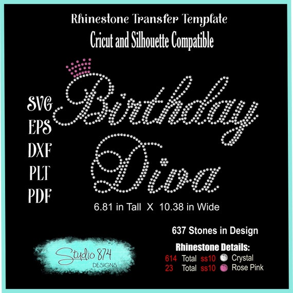 Download Birthday Diva Rhinestone Instant Download SVG EPS Digital ...