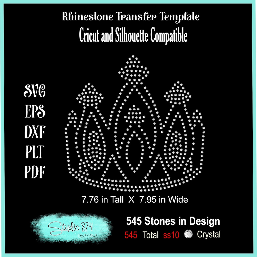 Crown Rhinestone Transfer Template Pattern - Pageant DIY- Sticky Flock ...