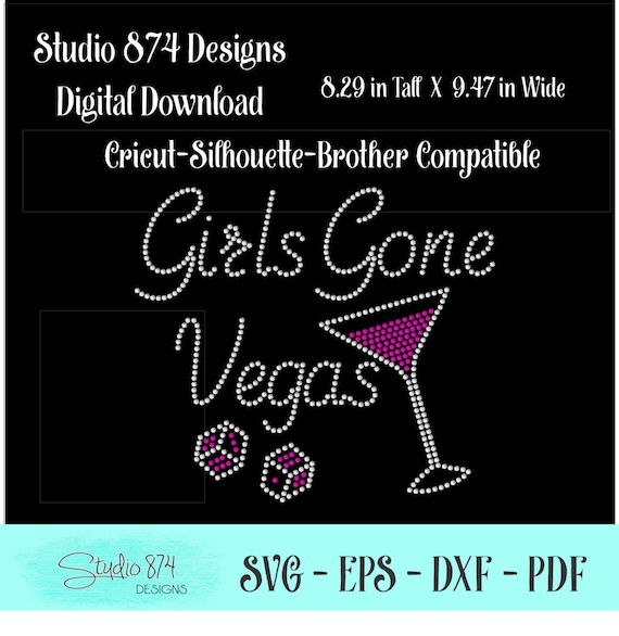 Girl's Trip Vegas Rhinestone SVG Download - Transfer Template