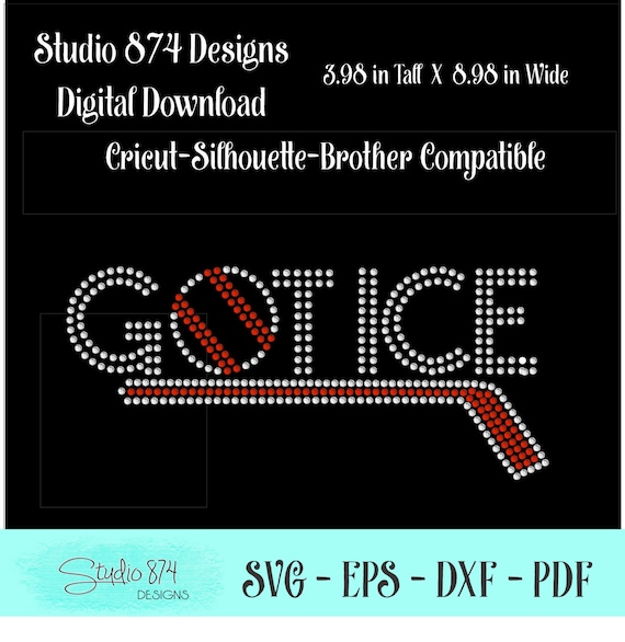 Hockey Rhinestone SVG Digital Download - Stickly Flock Transfer Template - Got Ice