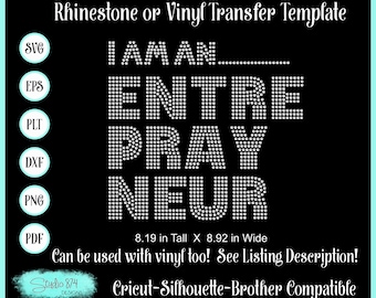 Faith Rhinestone SVG Template - Entreprayneur Faux Rhinestone Design - Cricut Sticky Flock Digital Download