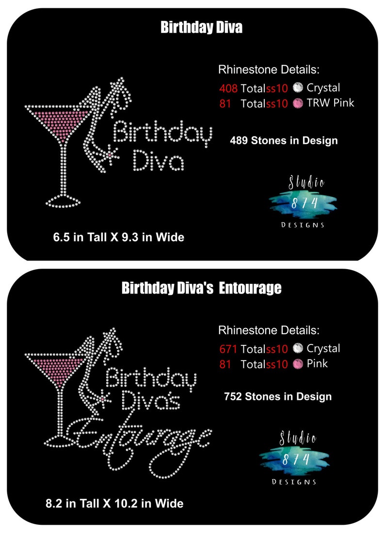 Download Birthday Diva Queen Girl Entourage Rhinestone SVG Transfer ...
