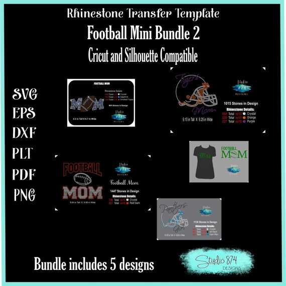 Football Mini Bundle #2 Rhinestone Transfer Template SVG Download