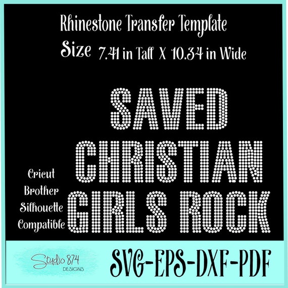 Rhinestone Instant Download SVG - Christian Girls Rock Digital Template