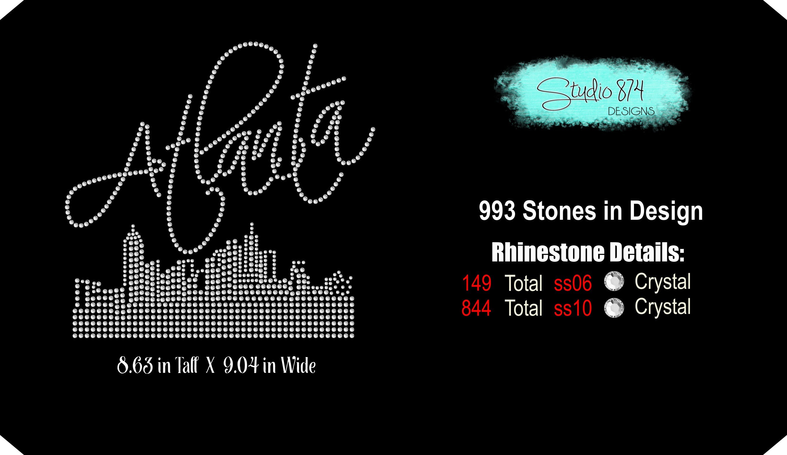 Atlanta Skyline Rhinestone SVG Transfer Template - Digital Download EPS ...