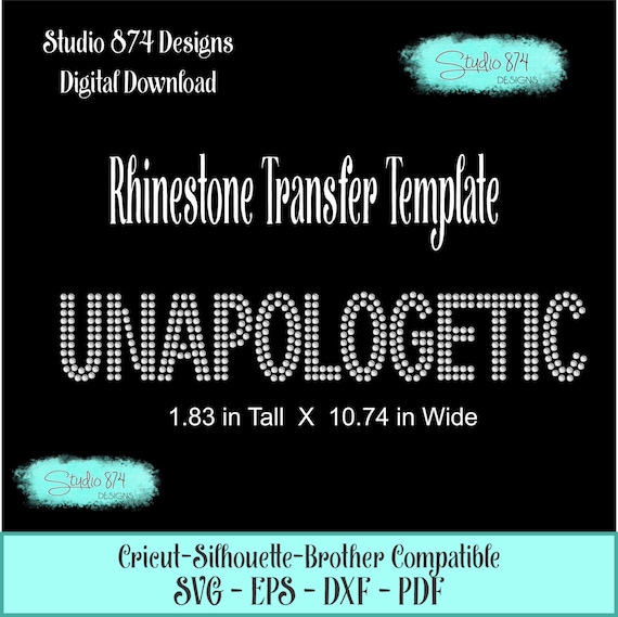 Unapologetic Rhinestone Instant Download SVG, EPS Digital Transfer Template - BLM - Afro Girl