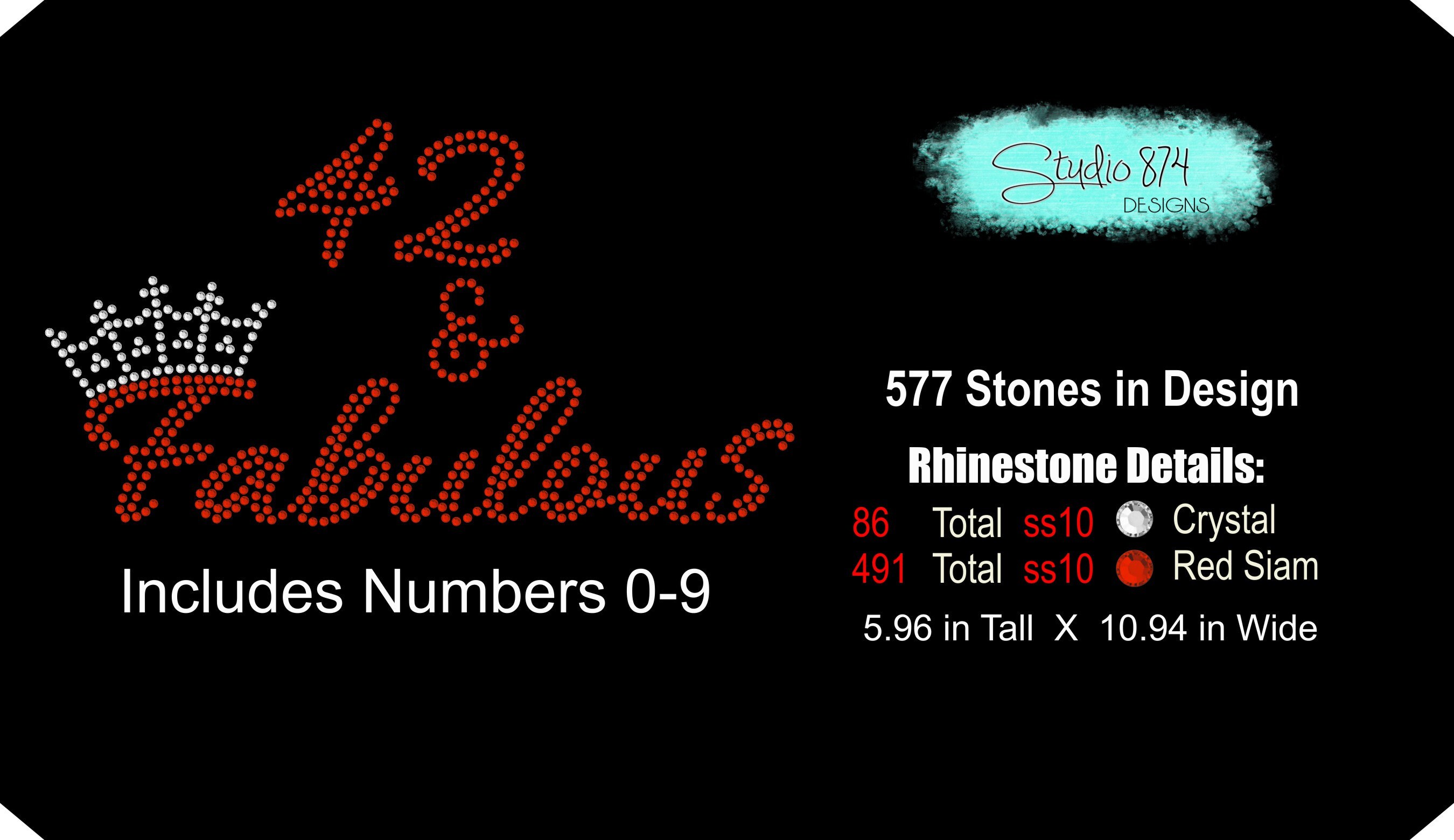 Custom Age Rhinestone Birthday SVG Template - Fabulous Design (instant ...