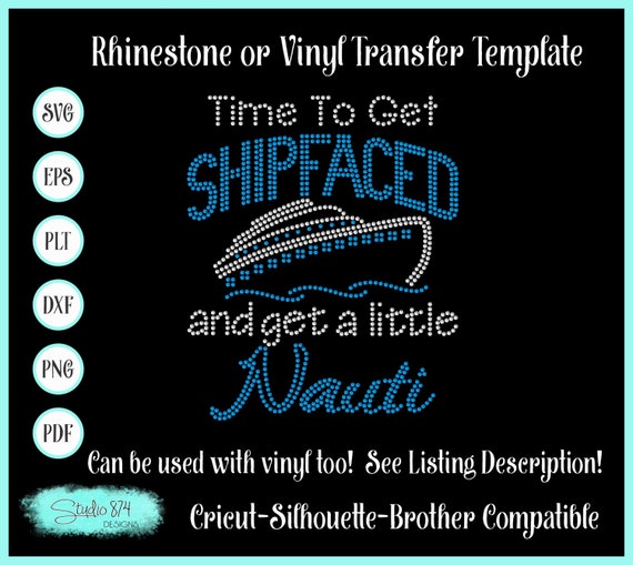 Cruise Rhinestone SVG Template - Girls Trip EPS Sticky Flock Download