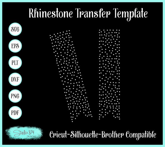 Rhinestone Cheer Bow SVG Design - EPS Instant Download Sticky Flock Template