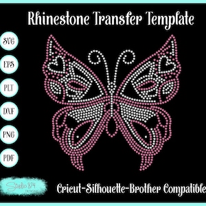 Butterfly Rhinestone SVG template - EPS Instant Download Sticky Flock Stencil