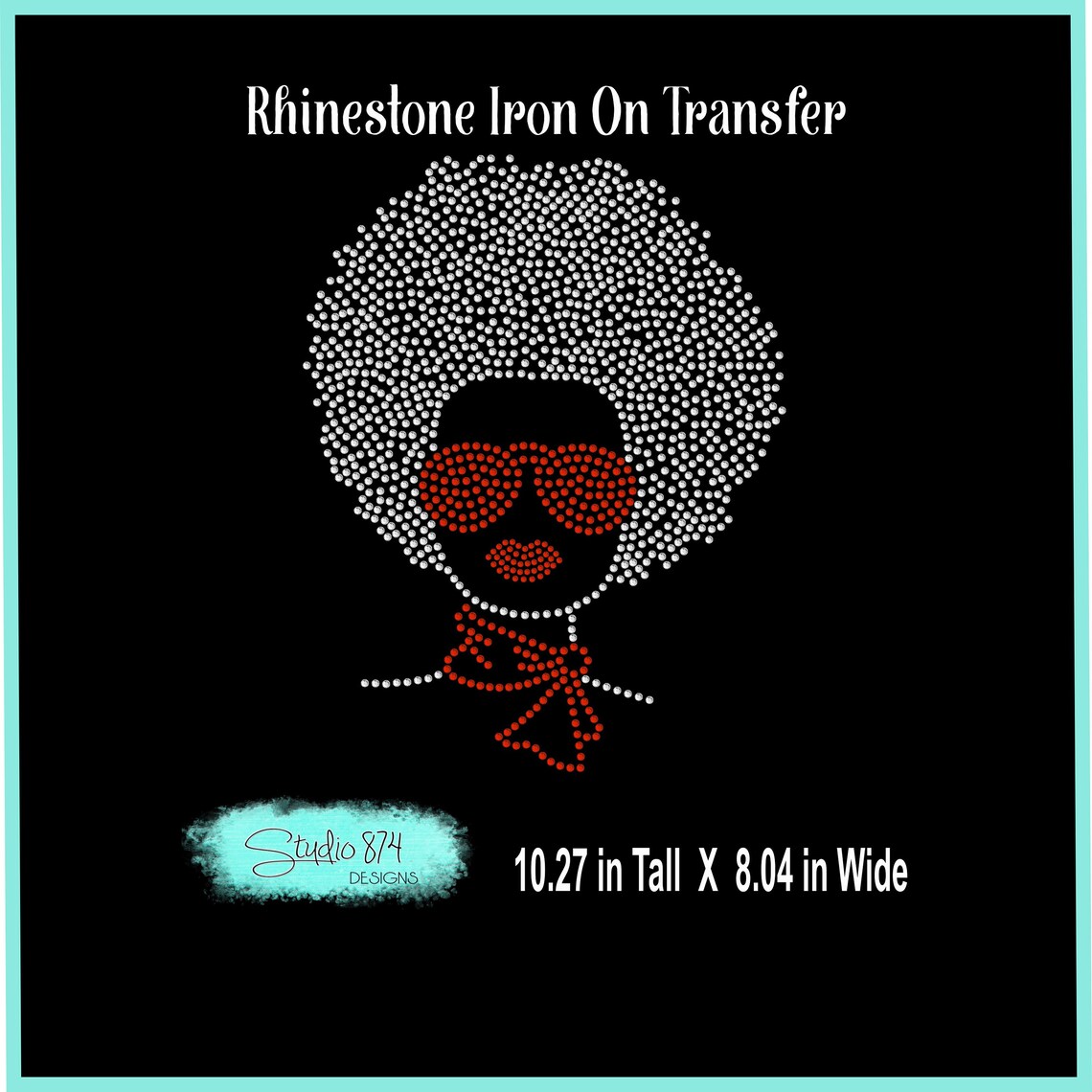 Afro Girl Rhinestone Instant Download SVG, EPS Digital Transfer ...