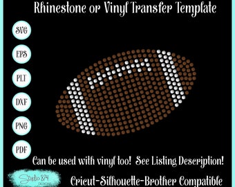 Rhinestone Football Transfer Template (Digital Download - svg, eps, dxf, plt, png, pdf)