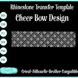 Cheer Bow - Diamond - Rhinestone Transfer Template - Digital Download - SVG Cut File - Stencil Pattern - Sticky Flock