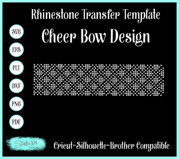Cheer Bow - Diamond - Rhinestone Transfer Template - Digital Download - SVG Cut File - Stencil Pattern - Sticky Flock