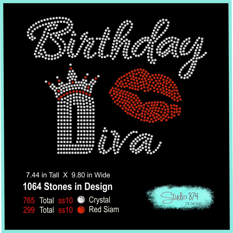 Download Birthday Diva-Queen Rhinestone Template Bundle SVG Cut File | Etsy