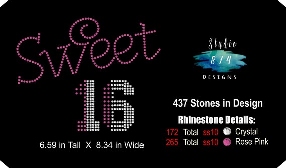 Download Rhinestone Instant Download Sweet 16 Birthday Svg Eps Dxf Etsy