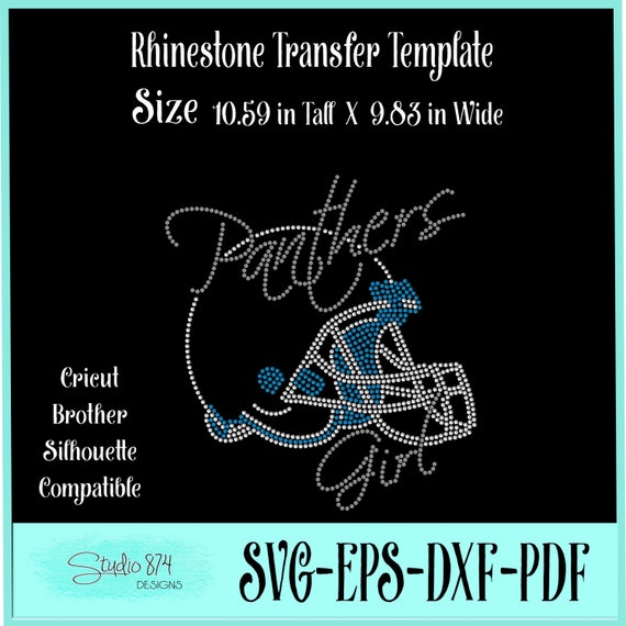 Instant Download Rhinestone SVG EPS File Panthers Girl Football