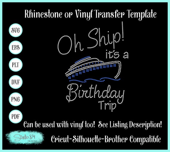 Cruise Rhinestone Instant Download File SVG EPS - Birthday Trip