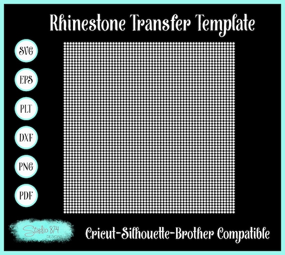 Rhinestone SVG Digital Download - 10x10 Rhinestone Sheet Sticky Flock