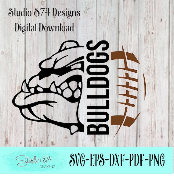 Bulldogs Mascot SVG Vector HTV Transfer Template - Football School Instant Download