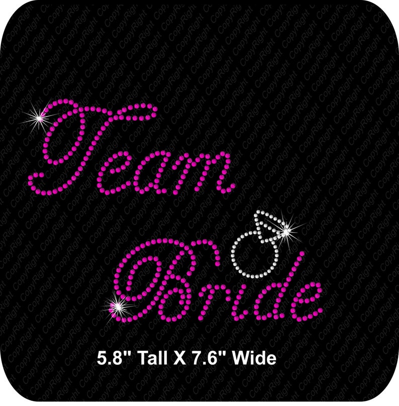 Rhinestone Bling Iron On T Shirt Transfer Wedding Bridal Bride Etsy
