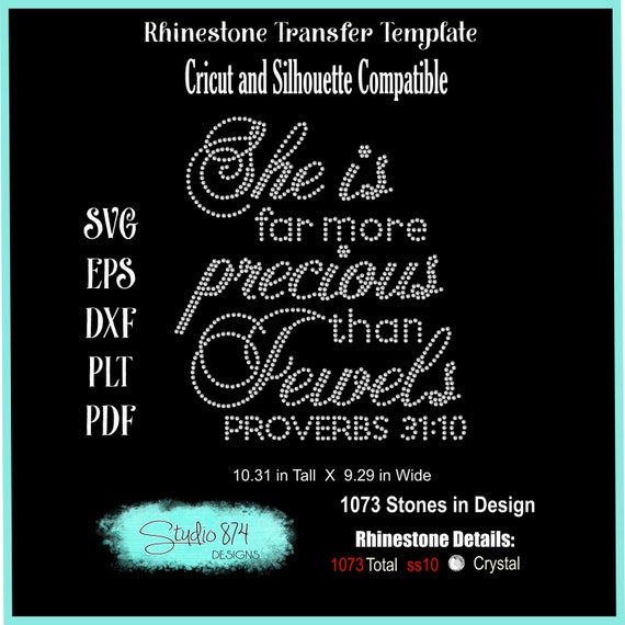 Faith Rhinestone SVG Template - Scripture EPS Instant Download Sticky Flock