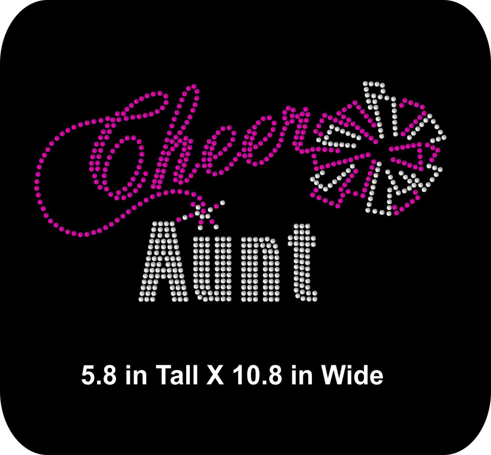 Cheer Rhinestone or Vinyl SVG Transfer Template Cheer Aunt Etsy