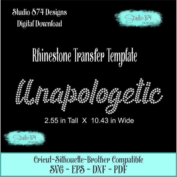 Unapologetic Rhinestone Instant Download SVG, EPS Digital Transfer Template - BLM - Afro Girl