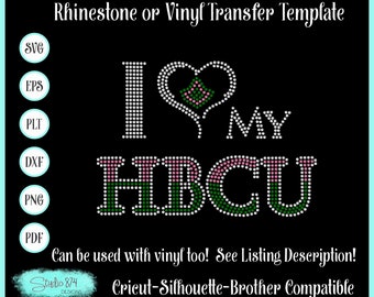 HBCU Rhinestone SVG Template – Faux Rhinestone, Vinyl Design (Instant Download)