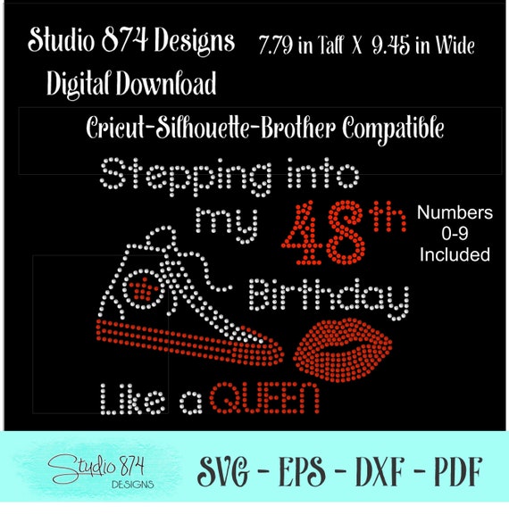 Stepping into my Birthday Converse Rhinestone Instant Download SVG, EPS Digital Transfer Template - Like a Queen