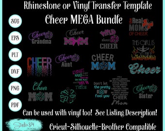 Cheer Mega Bundle Strass SVG-Vorlagen - Sticky Flock EPS Digital Download