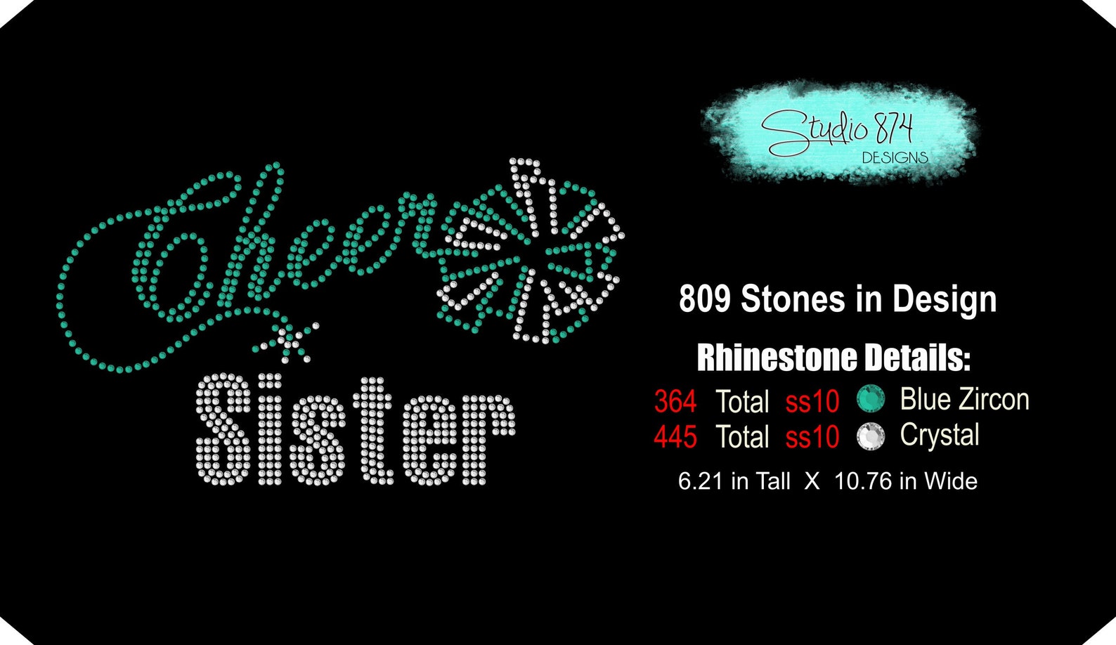 Cheer Sister Rhinestone SVG Transfer Template Cheerleading EPS - Etsy
