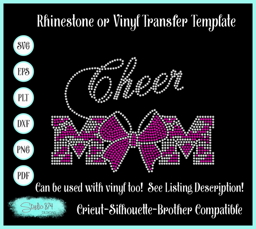 Cheer Mom Rhinestone SVG Template - Cheerleading EPS Instant Download ...
