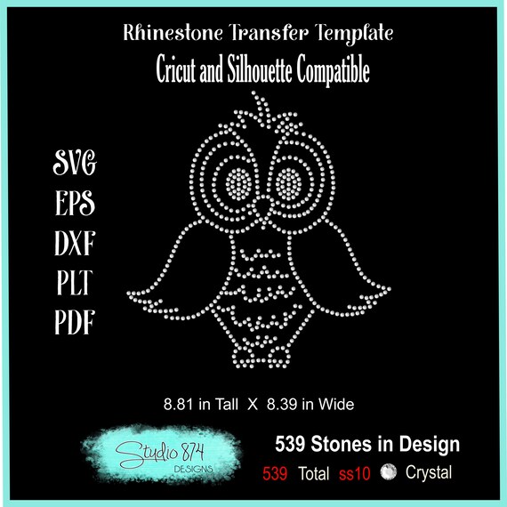 Owl Mascot - School - Rhinestone Transfer Template Pattern Stencil - DOWNLOAD SVG Cut File DIY - Sticky Flock