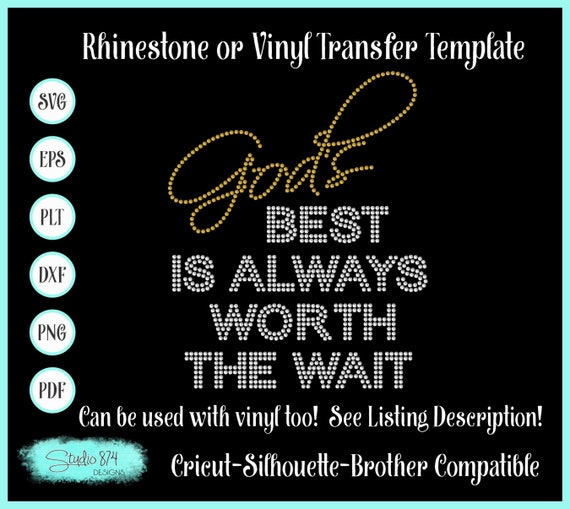 Faith Rhinestone SVG Template - Gods Best Faux Rhinestone Design - Sticky Flock Digital Download