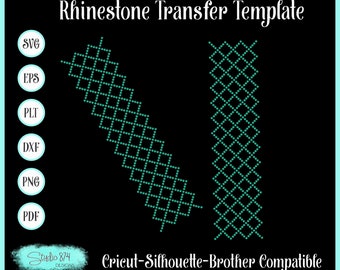 Lattice Cheer Bow strass sjabloon – gesneden SVG-bestand (digitale download)