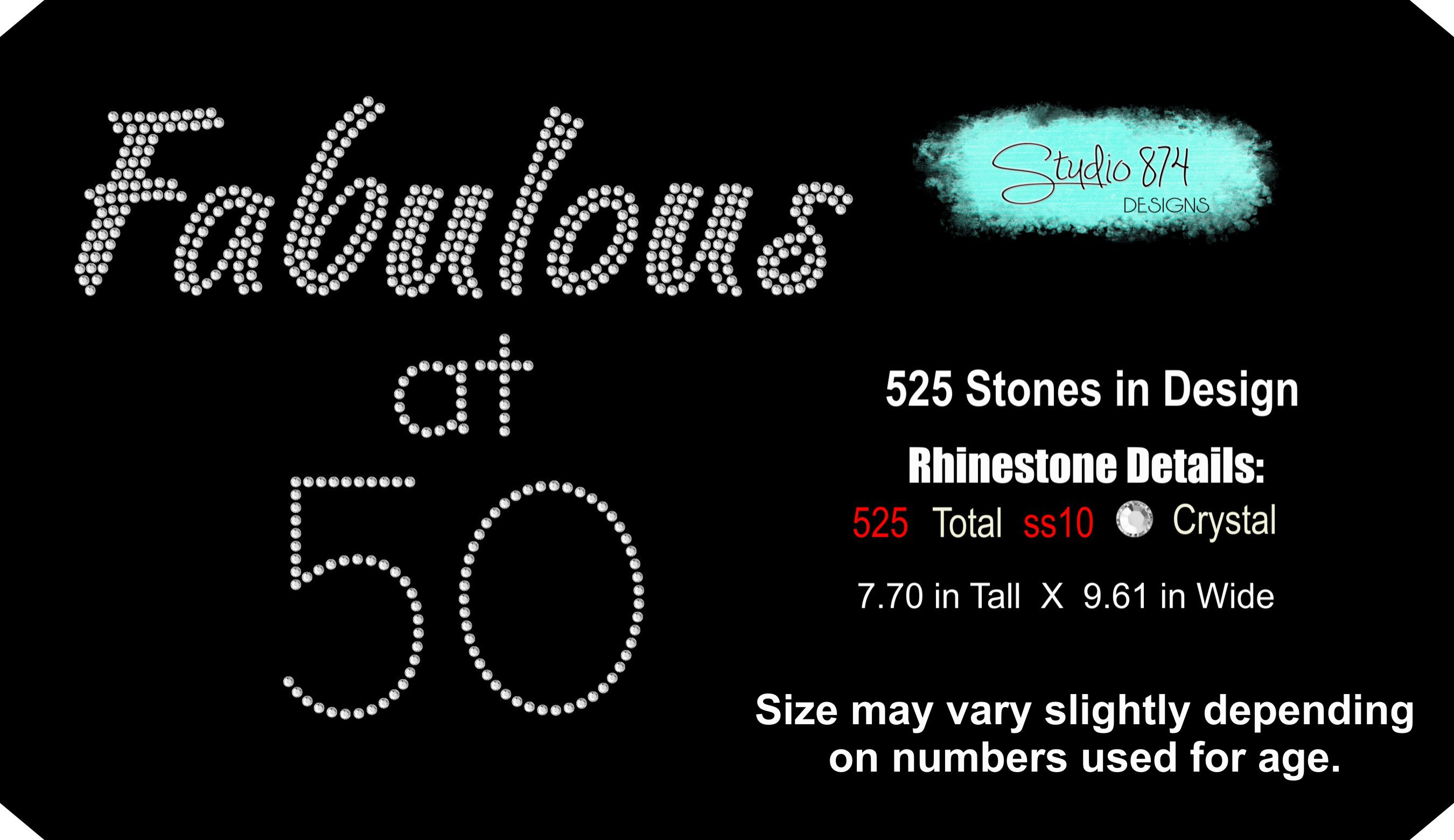 Fabulous Birthday Rhinestone SVG Template - Custom Age (digital ...