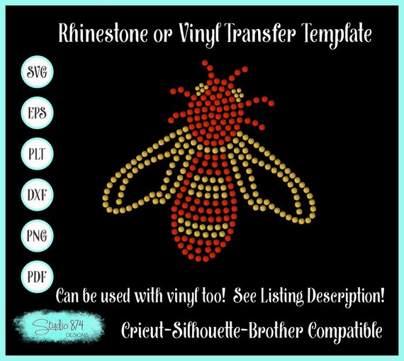 Bee Rhinestone SVG Transfer Template Pattern Stencil DOWNLOAD ONLY - Sticky Flock