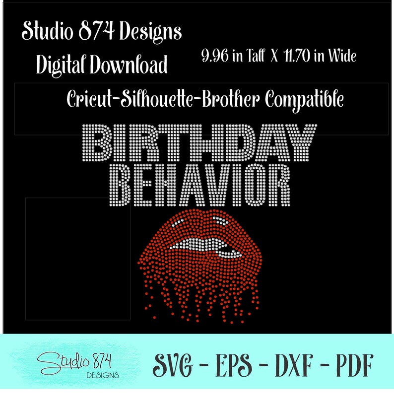 Download Birthday Behavior Rhinestone Instant Download SVG EPS ...