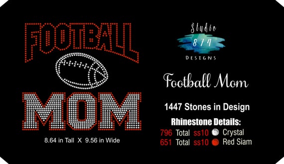 Football Mom - Rhinestone Transfer Template Pattern Stencil Football Mom - DOWNLOAD SVG Cut File DIY - Sticky Flock R6